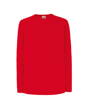 T-SHIRT VALUEWEIGHT BAMBINO MANICA LUNGA ( FRUIT OF THE LOOM ) rosso